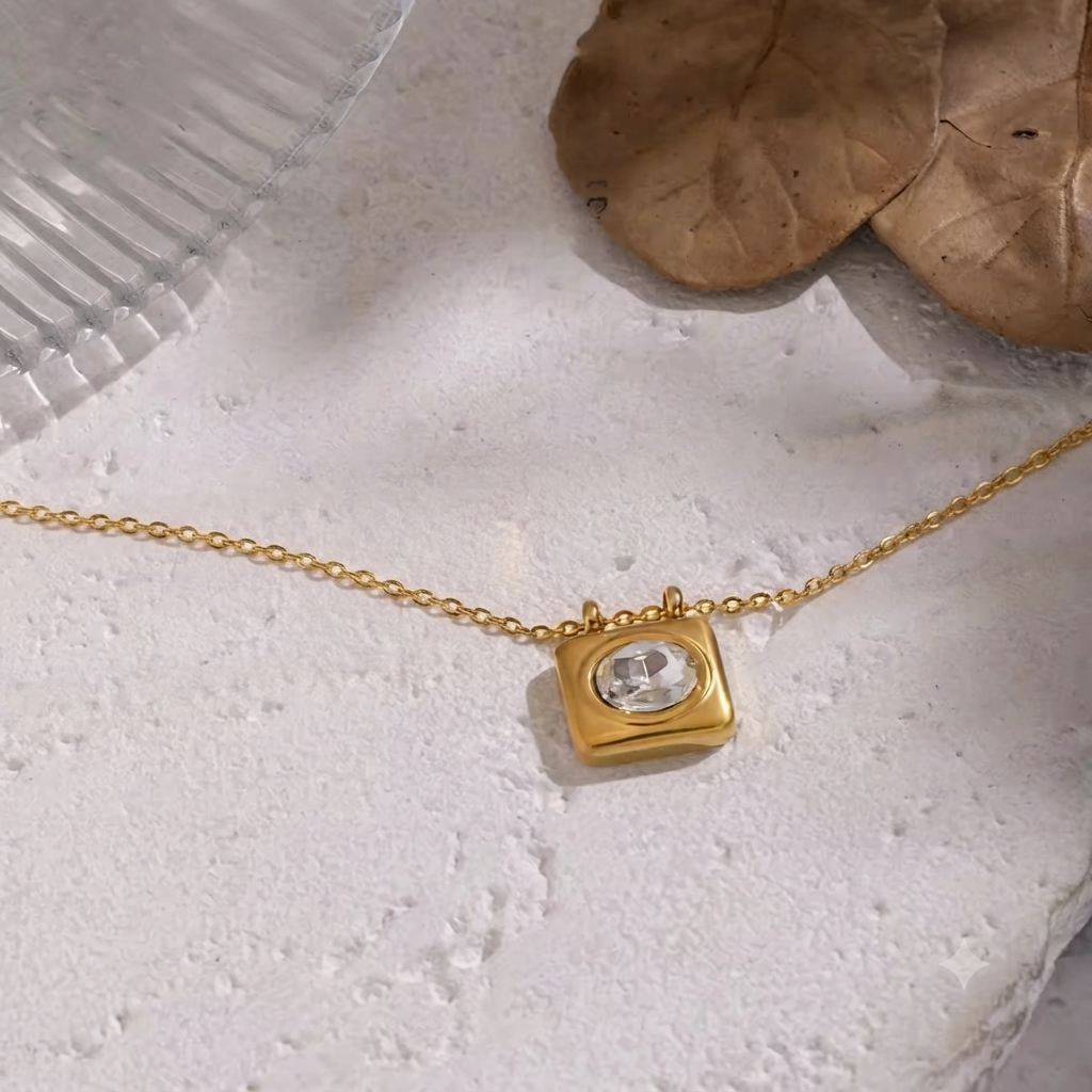 Aura square necklace