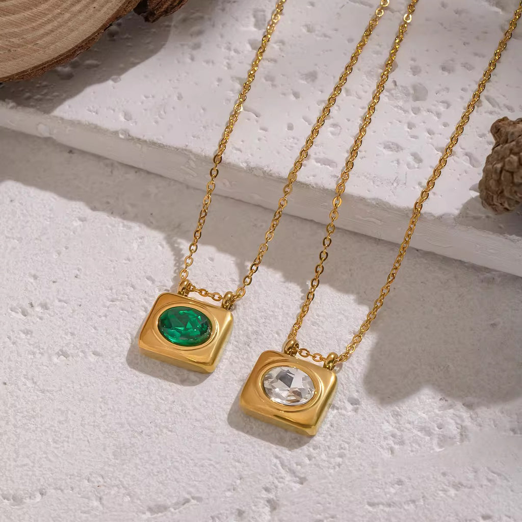 Aura square necklace