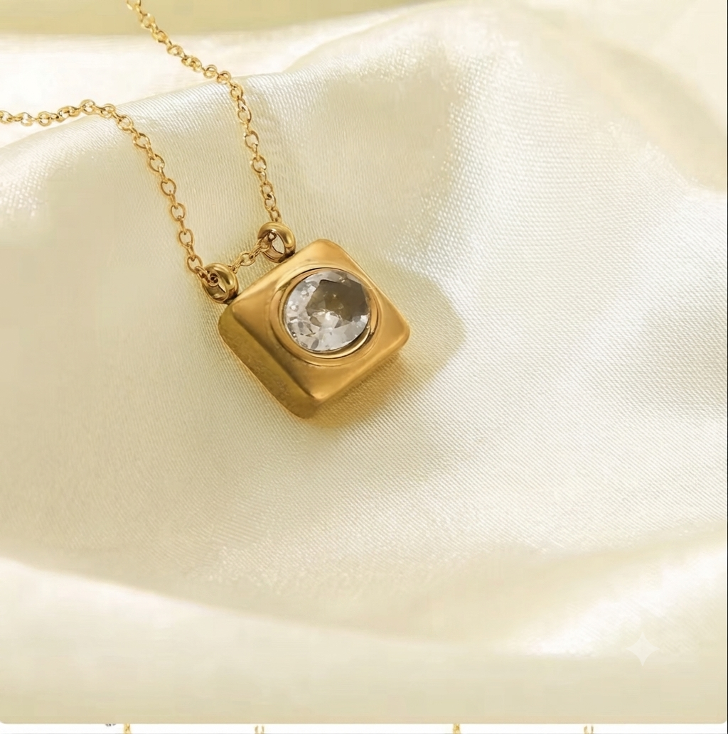Aura square necklace