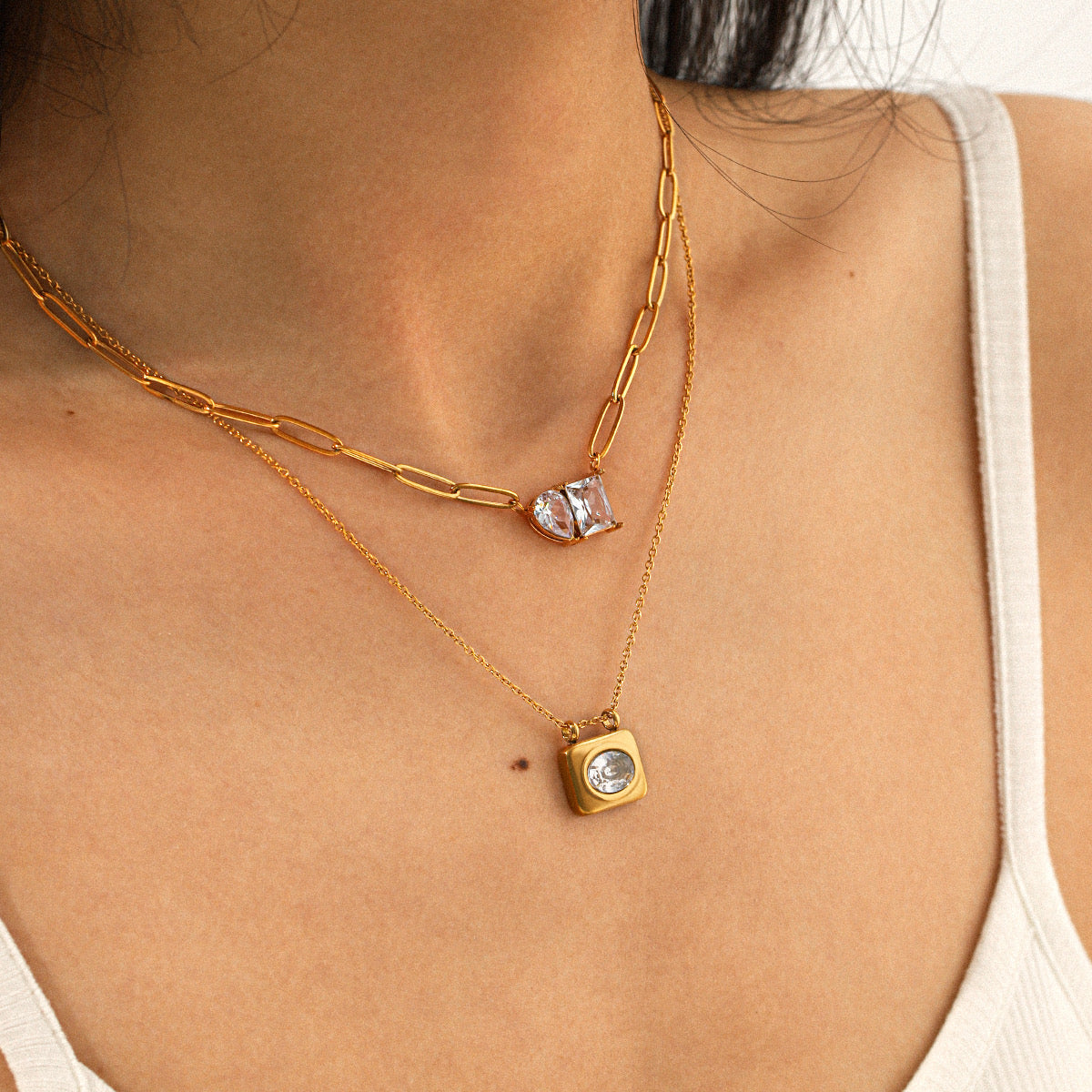 Aura square necklace