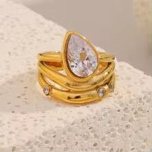 Celeste Teardrop Statement Ring
